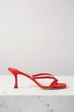 Maelie 70 Suede Sandals - Red