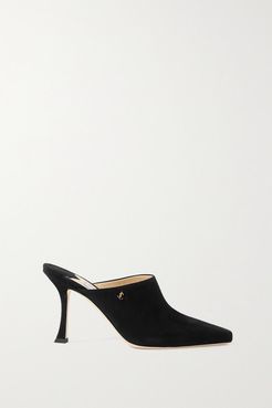 Rya 90 Suede Mules - Black