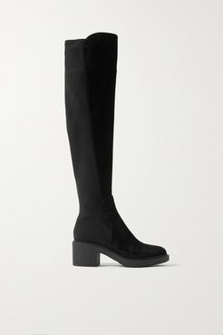 45 Suede And Neoprene Knee Boots - Black