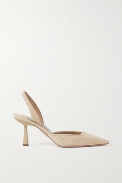 Maia 75 Suede Slingback Pumps - Beige