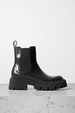 Tractor Leather Ankle Boots - Black