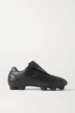 Soccer Quilted Faux Leather Sneakers - Black