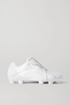 Soccer Quilted Faux Leather Sneakers - White