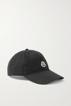 Appliquéd Cotton-twill Baseball Cap - Black