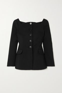 Wool-blend Peplum Jacket - Black