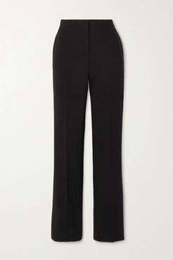 Wool-blend Slim-leg Pants - Black