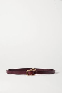 Textured-leather Belt - Dark brown
