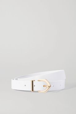 Textured-leather Belt - White