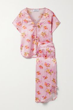 Loveshackfancy Joanie Margo Floral-print Satin Pajama Set - Pink