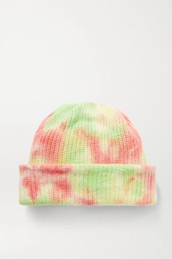 Watchman Tie-dyed Ribbed Cashmere Beanie - Pink