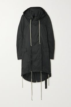 Asymmetric Hooded Shell Jacket - Black