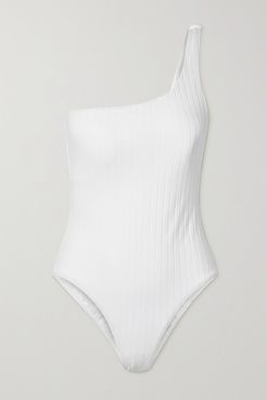 Palermo One-shoulder Ribbed Swimsuit - White