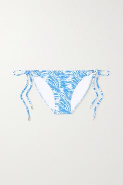 Cancun Printed Bikini Briefs - Light blue