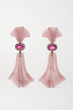 18-karat Gold Multi-stone Earrings - Pink