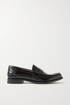 Pembrey Glossed-leather Loafers - Black