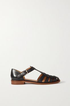 Kelsey Woven Leather Sandals - Black
