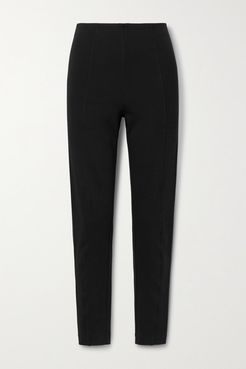 Net Sustain Paneled Organic Cotton-blend Jersey Slim-leg Pants - Black