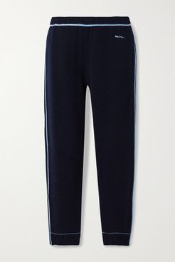 Cashmere And Wool-blend Track Pants - Midnight blue