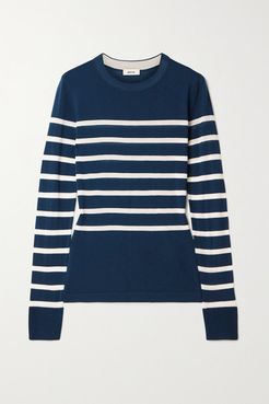 Striped Wool Sweater - Navy