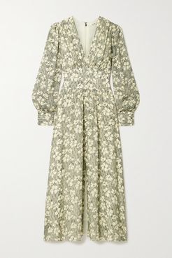 Floral-print Fil Coupé Silk-blend Chiffon Maxi Dress - Ivory