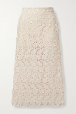 Stella Cotton-blend Guipure Lace Midi Skirt - Ivory