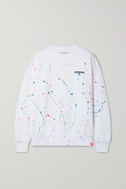 Printed Cotton-jersey Sweatshirt - White