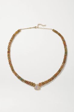 14-karat Gold, Opal And Diamond Necklace