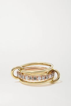 Sonny Max Set Of Three 18-karat Yellow And Rose Gold Diamond Rings