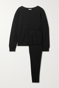 Blair Stretch Pima Cotton And Modal-blend Sweatshirt And Track Pants Set - Black