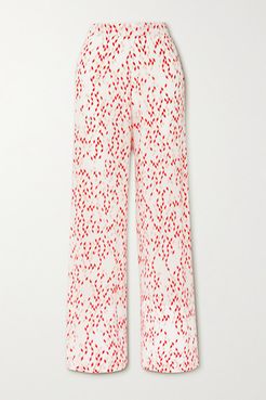 Net Sustain Aprilla Printed Organic Silk Wide-leg Pants - White