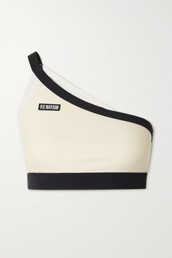 In Swing One-shoulder Recycled Stretch Sports Bra - Ivory