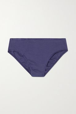 Midi Mercerized Cotton Briefs - Navy