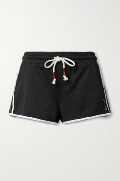 Nina Striped Piqué Shorts - Black