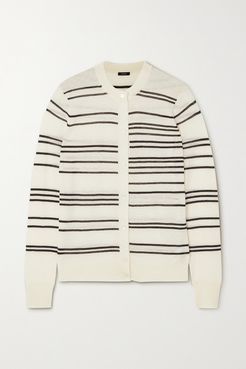 Striped Cashmere Cardigan - Ivory