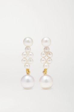 Petite Tressé 14-karat Gold Pearl Earrings