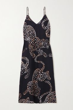 Jag Printed Cotton-voile Nightdress - Navy