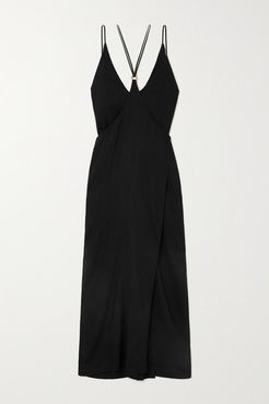 Perdita Convertible Embellished Jersey Maxi Dress - Black