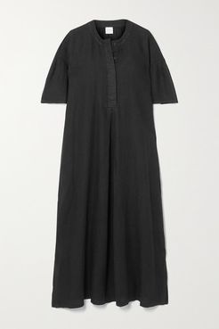 Leisure Arda Linen Midi Dress - Black