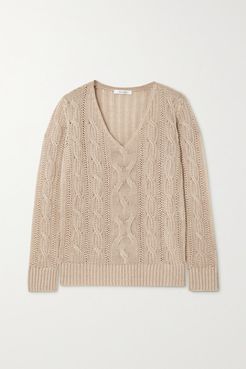 Peplo Cable-knit Linen Sweater - Beige