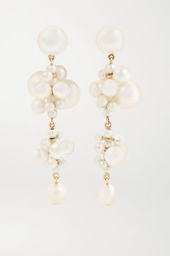 Celli 14-karat Gold Pearl Earrings