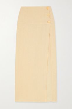 Net Sustain X Lg Electronics Organic Linen Midi Skirt - Pastel yellow