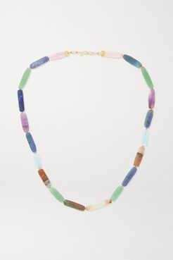 14-karat Gold Multi-stone Necklace - Blue