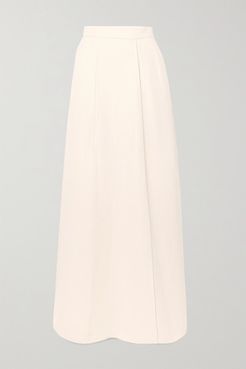 Paneled Twill Maxi Skirt - White