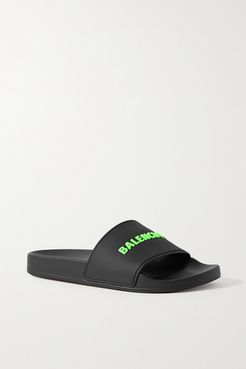 Piscine Logo-embossed Rubber Slides - Black