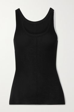 Vin Two-tone Ribbed Cashmere-blend Tank - Black