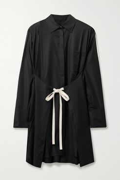 Wool Shirt Dress - Black