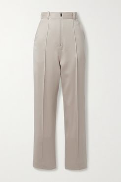 Wool Straight-leg Pants - Beige