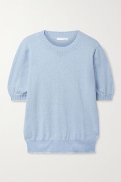 Mirren Cotton And Cashmere-blend Sweater - Light blue