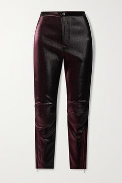 Lurex Skinny Pants - Burgundy