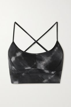 Irena Tie-dyed Stretch Sports Bra - Black